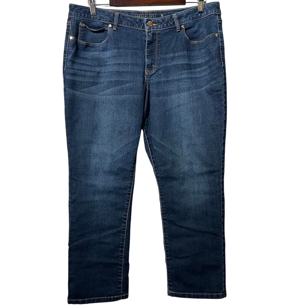 Jennifer Lopez Jeans Women's Plus Size 16S Blue Petite High Rise Cropped Denim